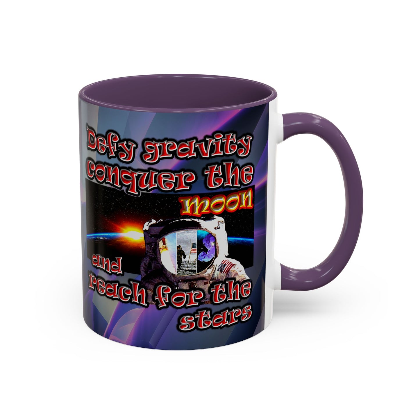 defy conquer reach - Accent Mug (grey-pink wave)