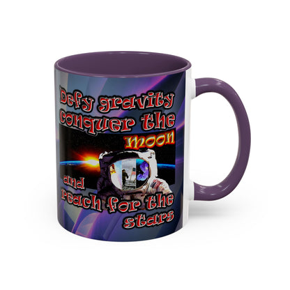 defy conquer reach - Accent Mug (grey-pink wave)