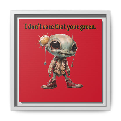 I don't care that your green - framed canvas art (dark red)