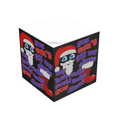 santa's shoes - note cube (black)