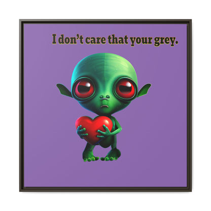 I don't care that your grey - framed canvas art (light purple)