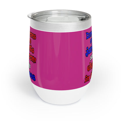 donkeys and elephants - Chill Wine Tumbler (pink)