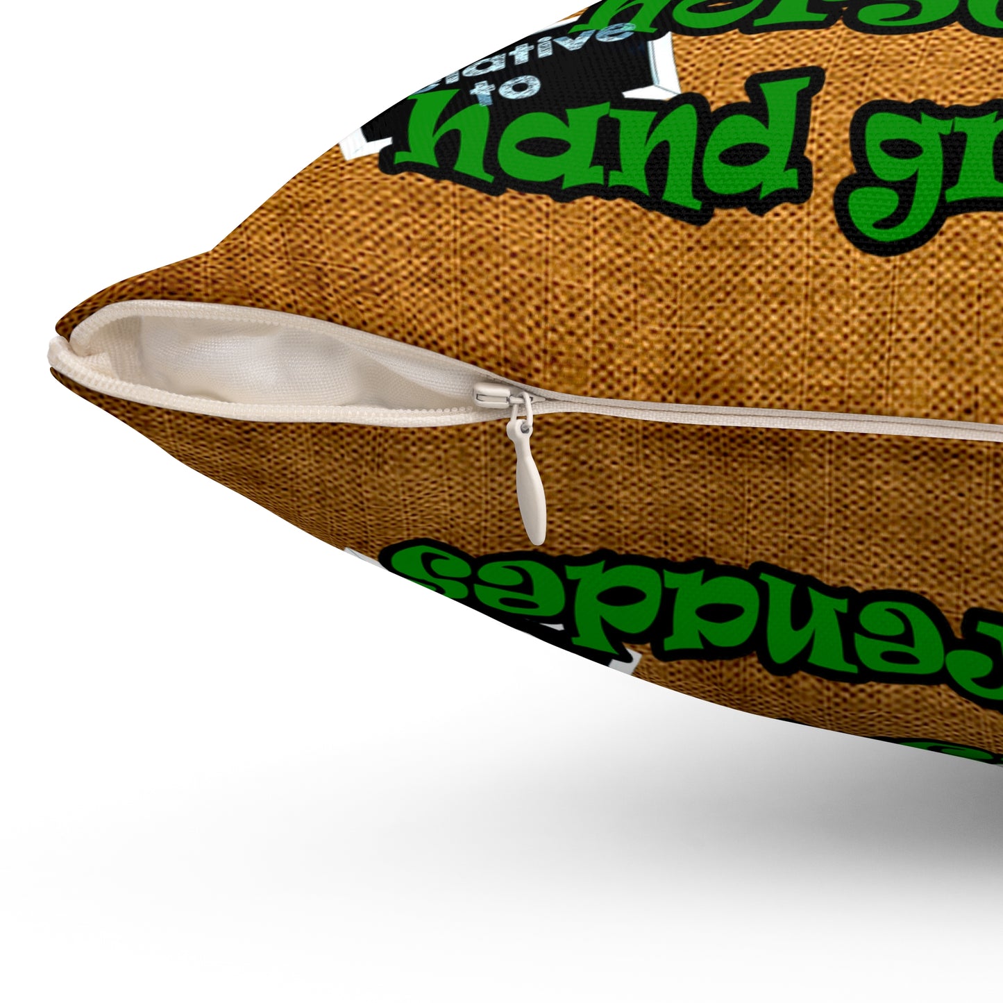 my luck - Spun Polyester Square Pillow - (dichromatic brown papyrus)