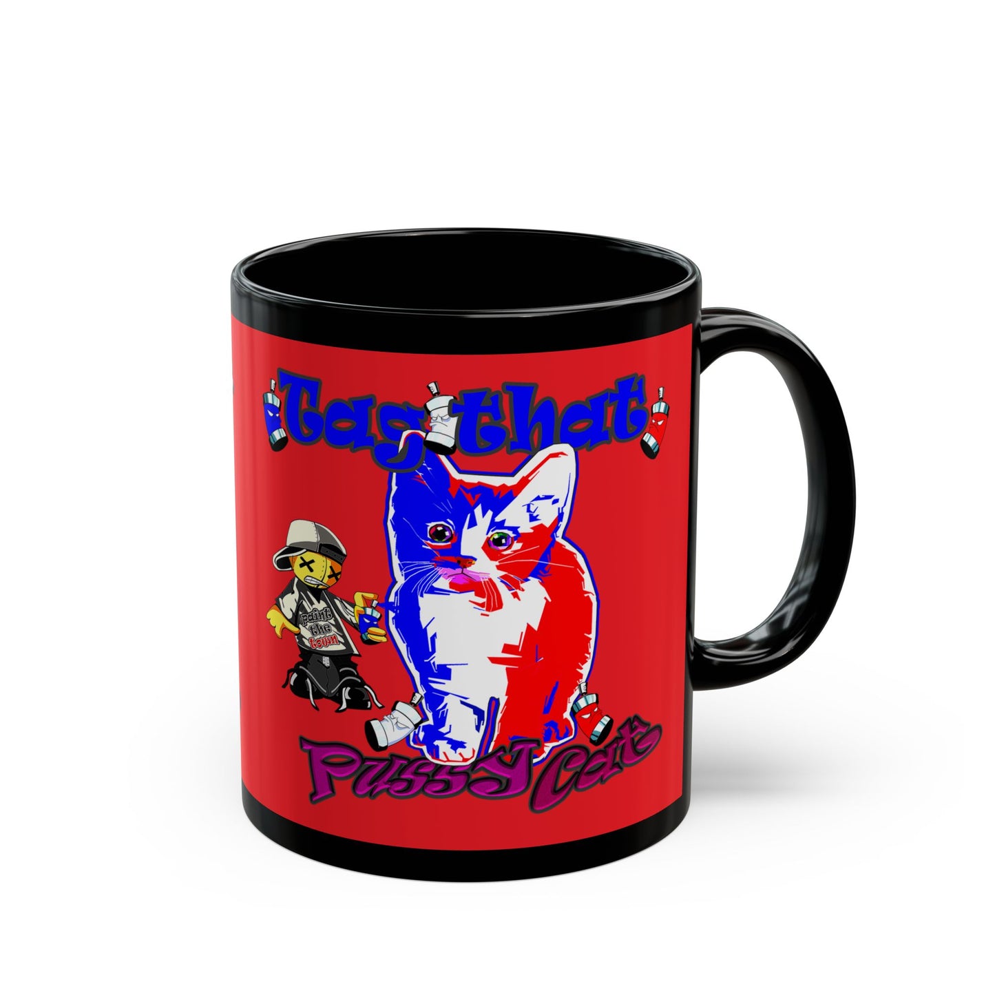 tag that - Black Mug (red)