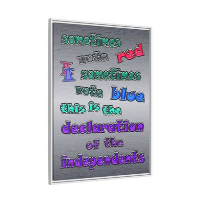 declaration of the independents - framed canvas art (brushed nickel)