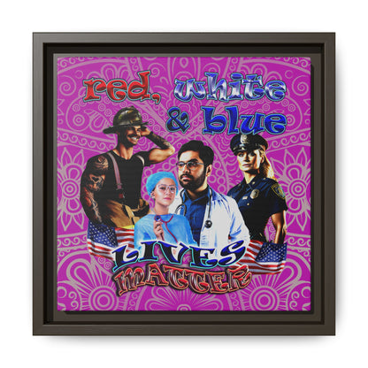 rw&b lives matter - framed canvas art (pink swirl)