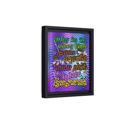 the bum's shit - framed canvas art (purple wave)