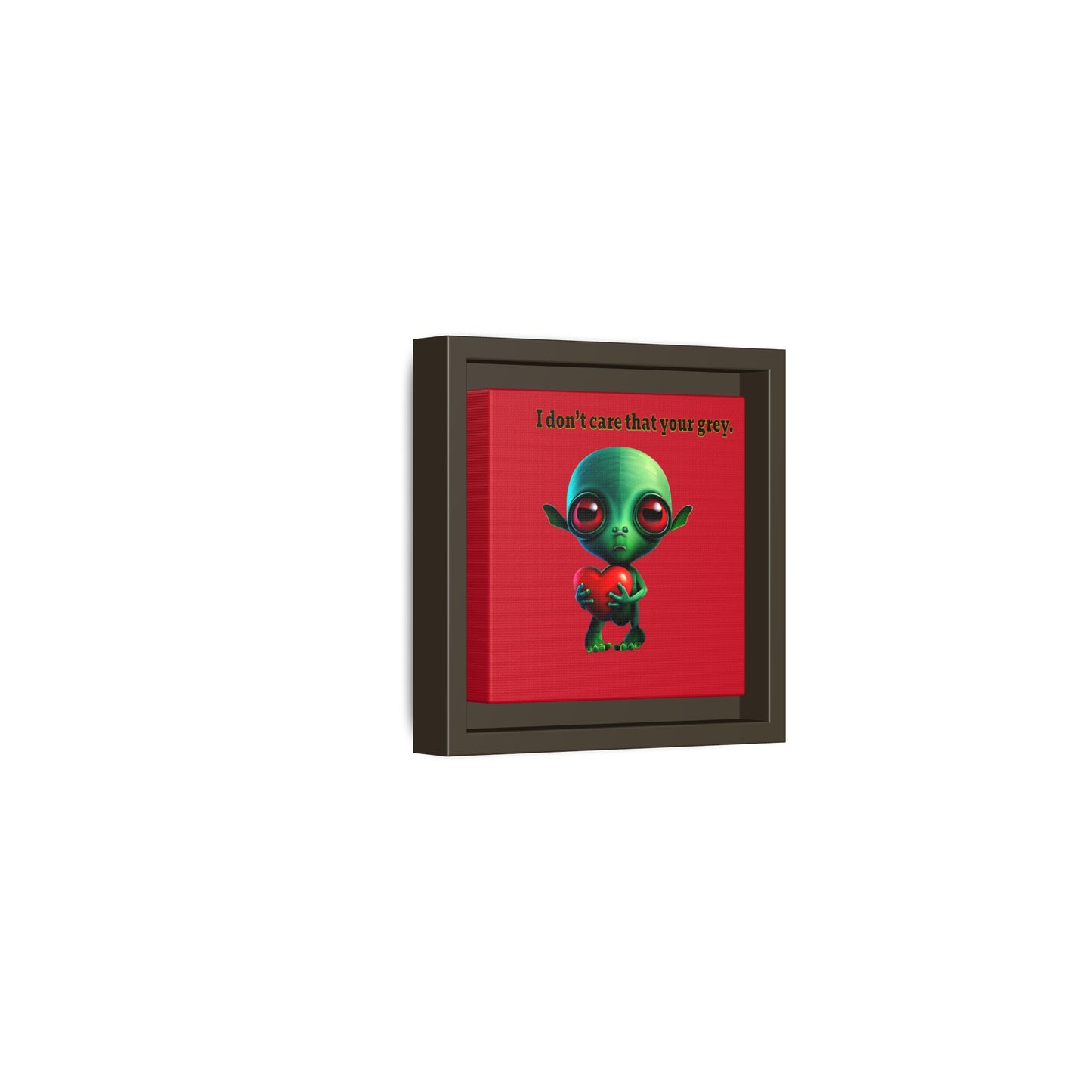 I don't care that your grey - framed canvas art (dark red)