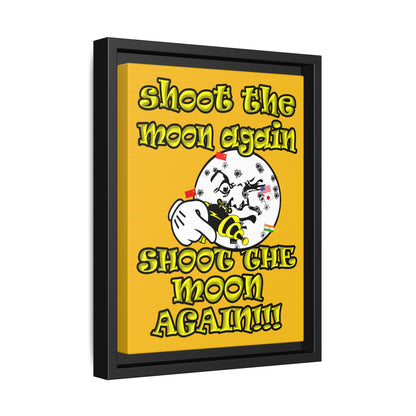 shoot the moon again - framed canvas art (yellow)