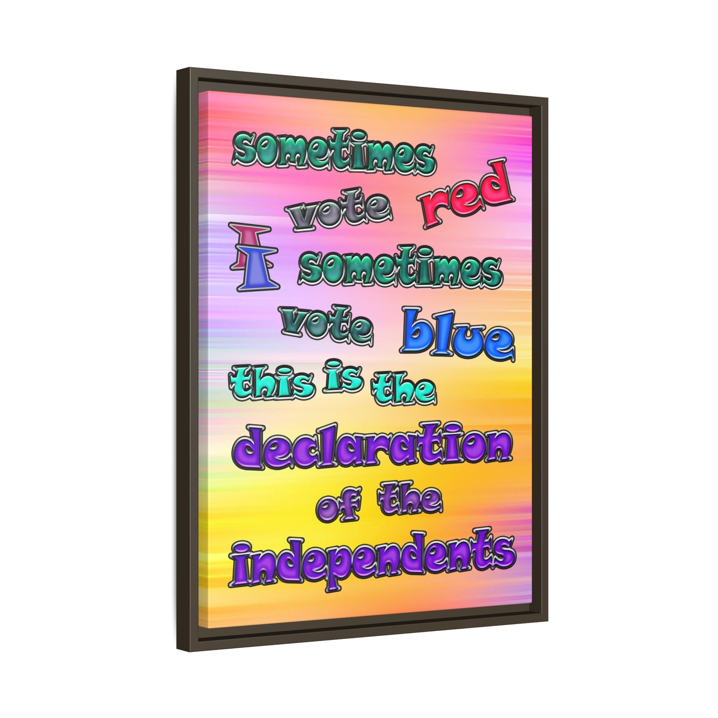 declaration of the independents - framed canvas art (color blur)
