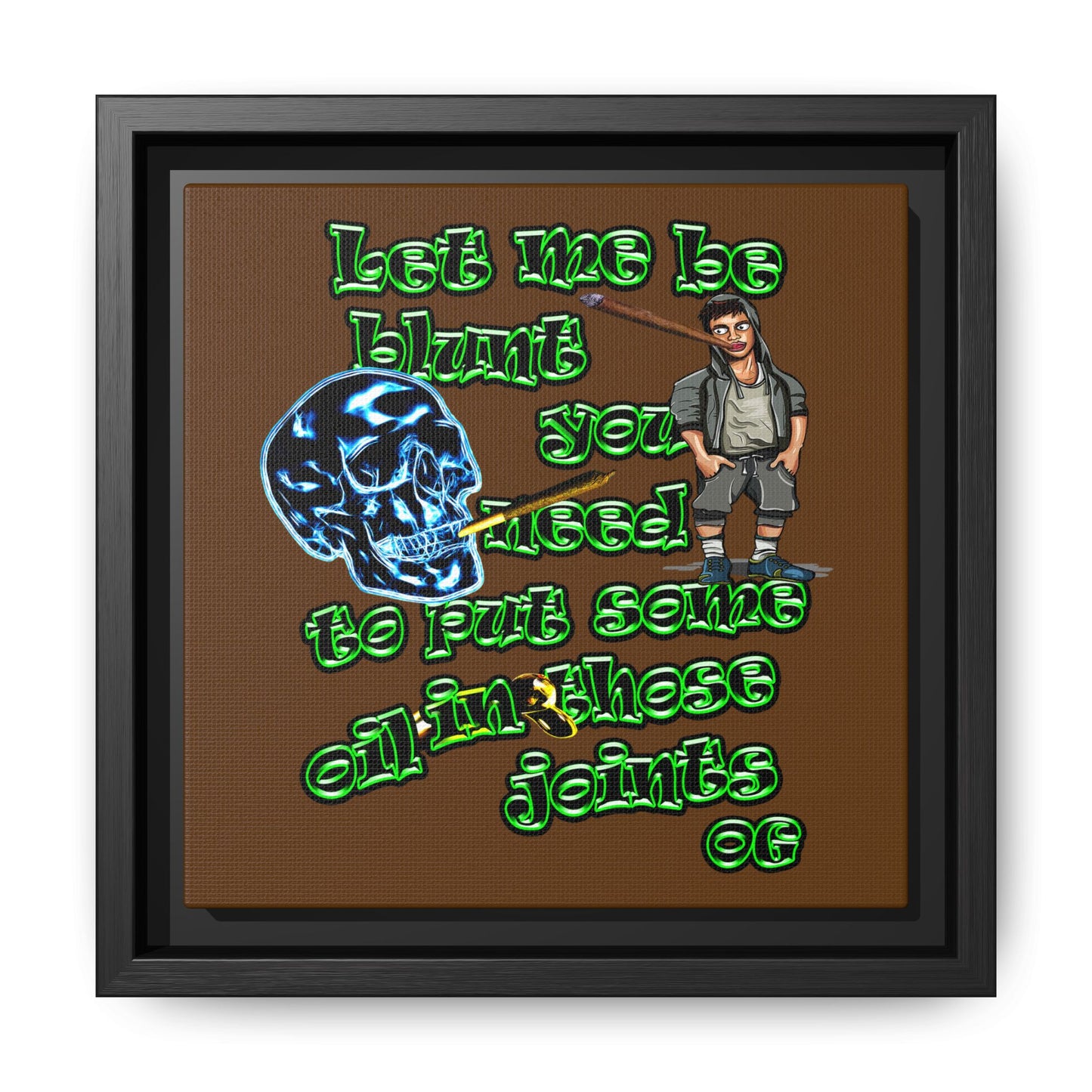 og - framed canvas art (brown)