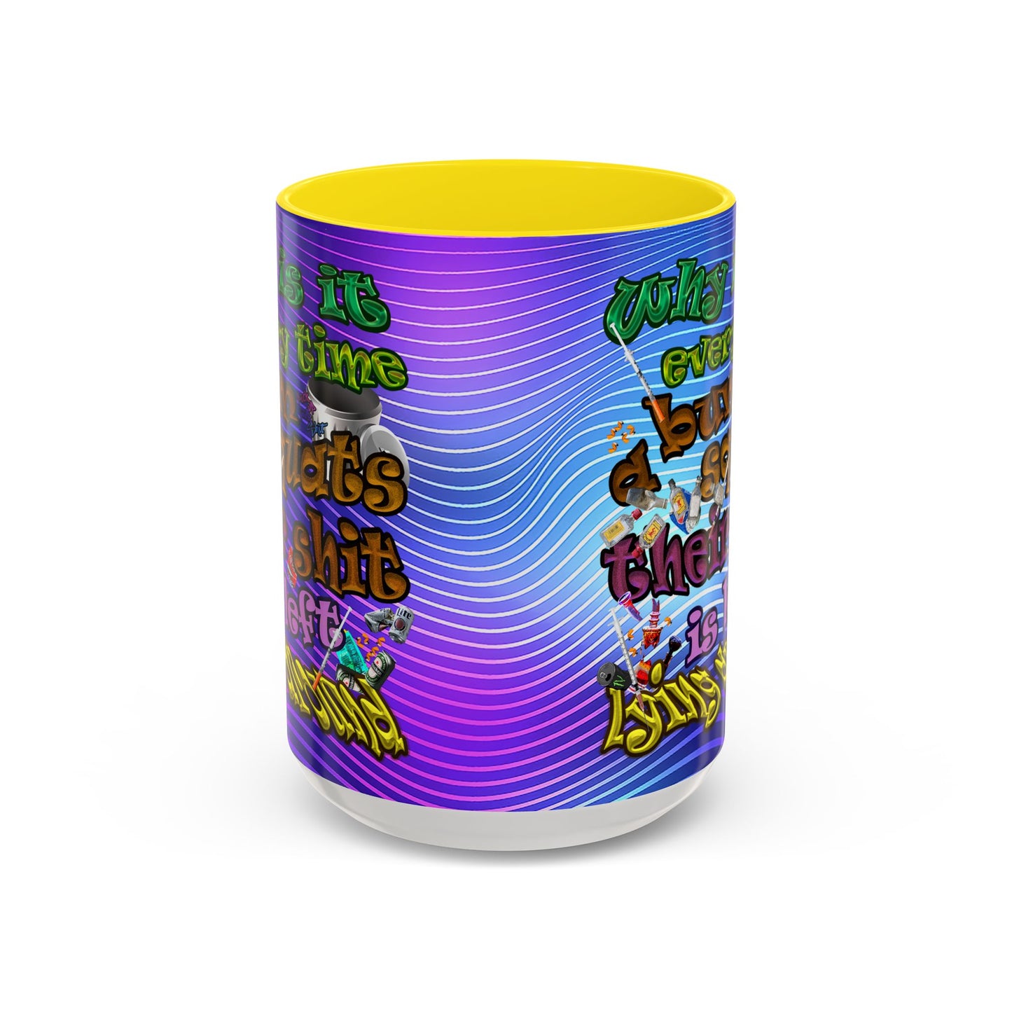 the bum's shit - Accent Mug (purple wave)