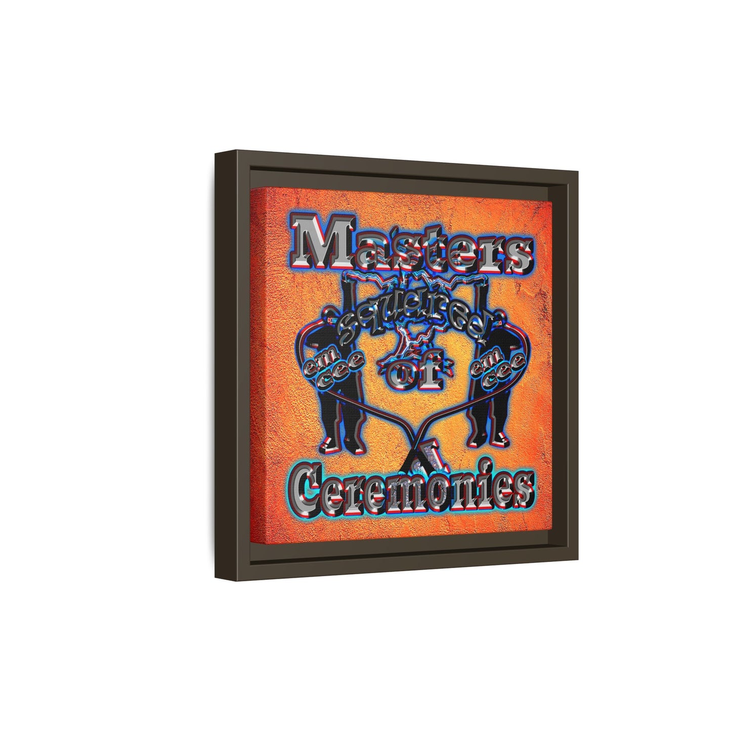 em cee squared - framed canvas art (burnt orange)