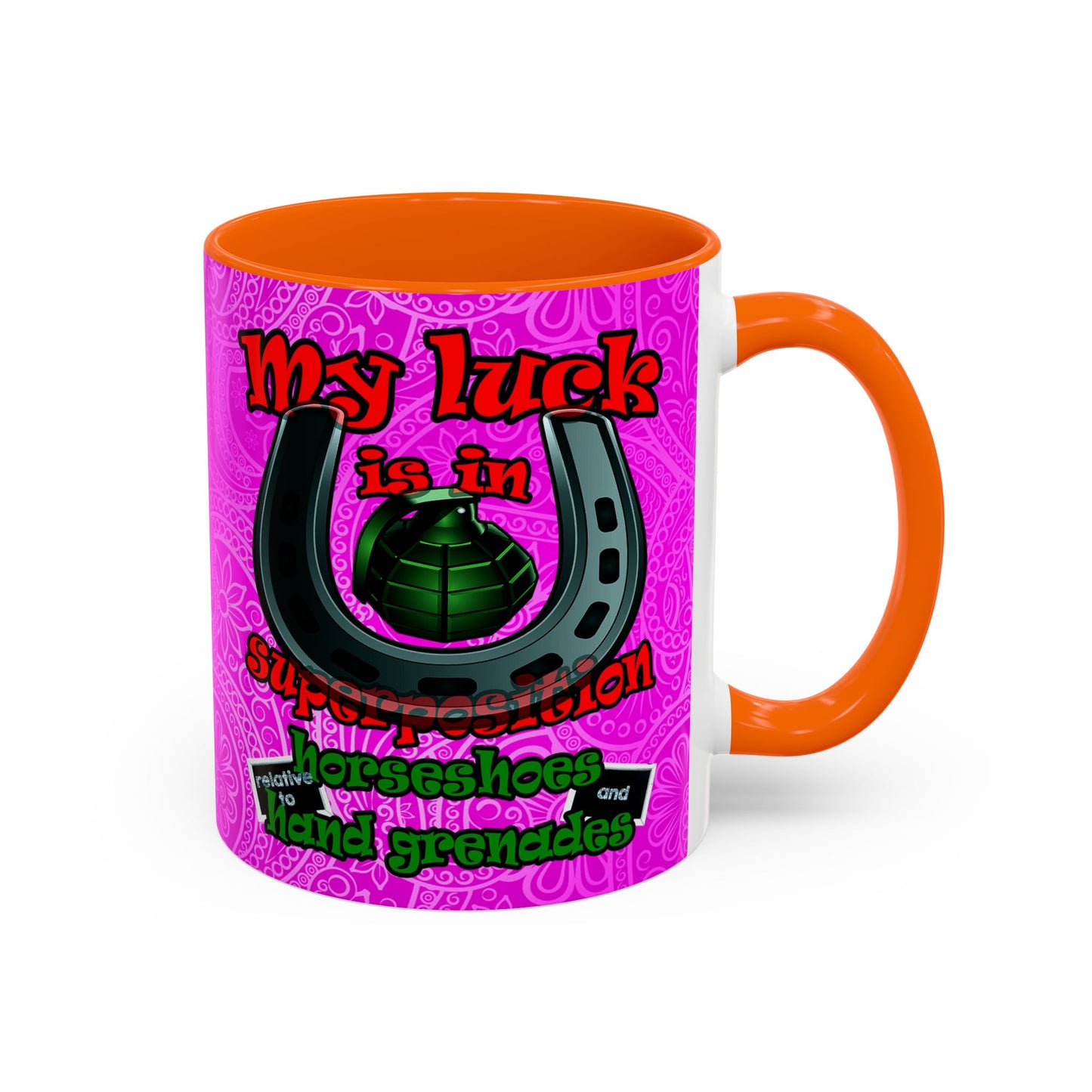 my luck - Accent Mug (pink swirl)