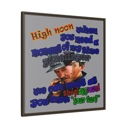 high noon - framed canvas art (grey)