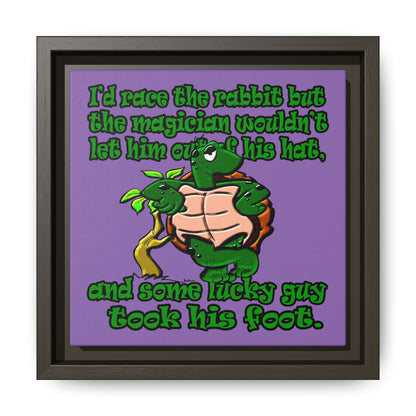 turtle race - framed canvas art (light purple)