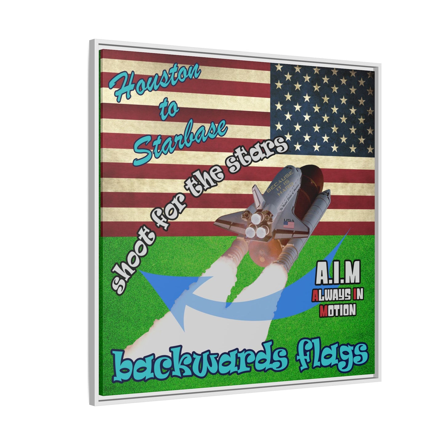 shoot for the stars - framed canvas art (green turf)
