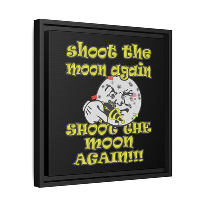 shoot the moon again - framed canvas art (black)