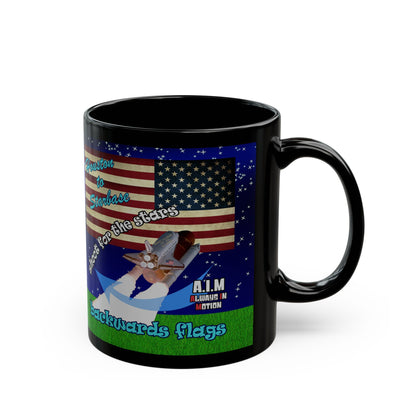 shoot for the stars - Black Mug ('snoops' background)