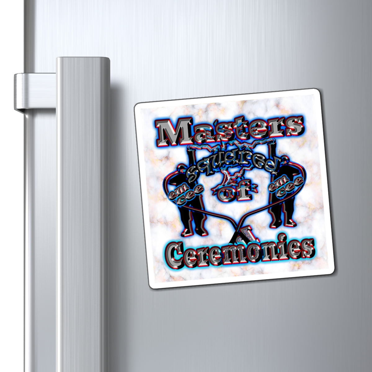 em cee squared - Magnets - (white marble)