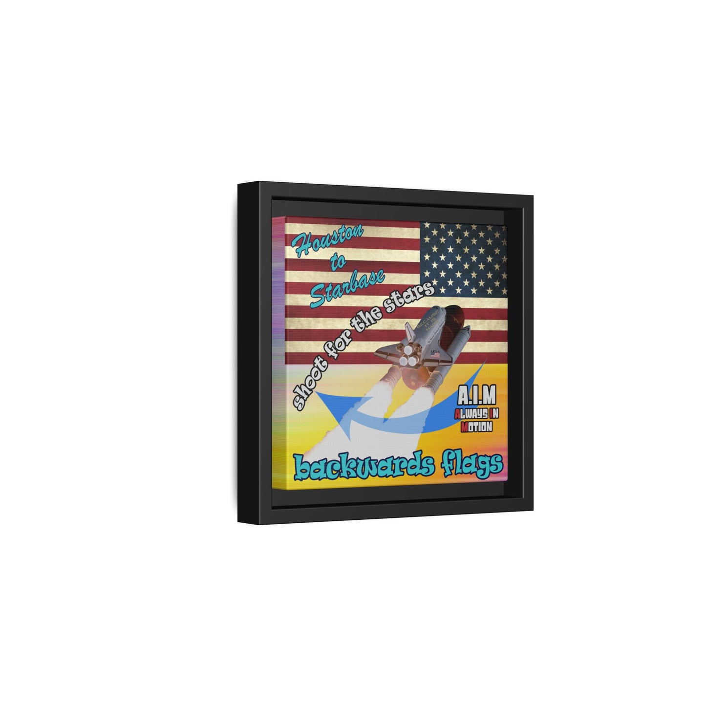 shoot for the stars - framed canvas art (color blur)