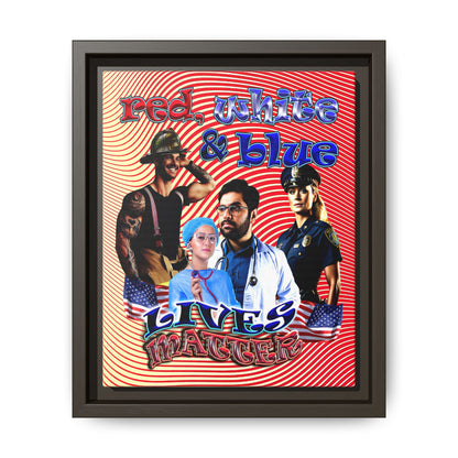 rw&b lives matter - framed canvas art (yellow-orange wave)