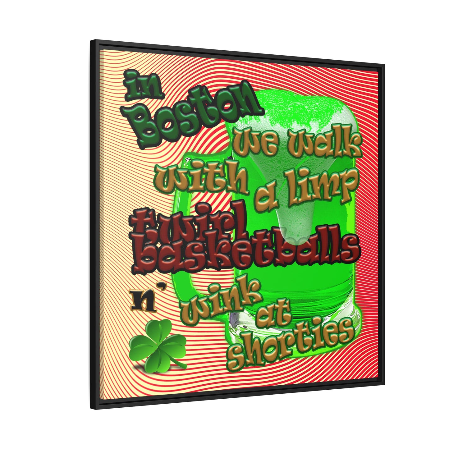 celtics logo - framed canvas art (yellow-orange wave)