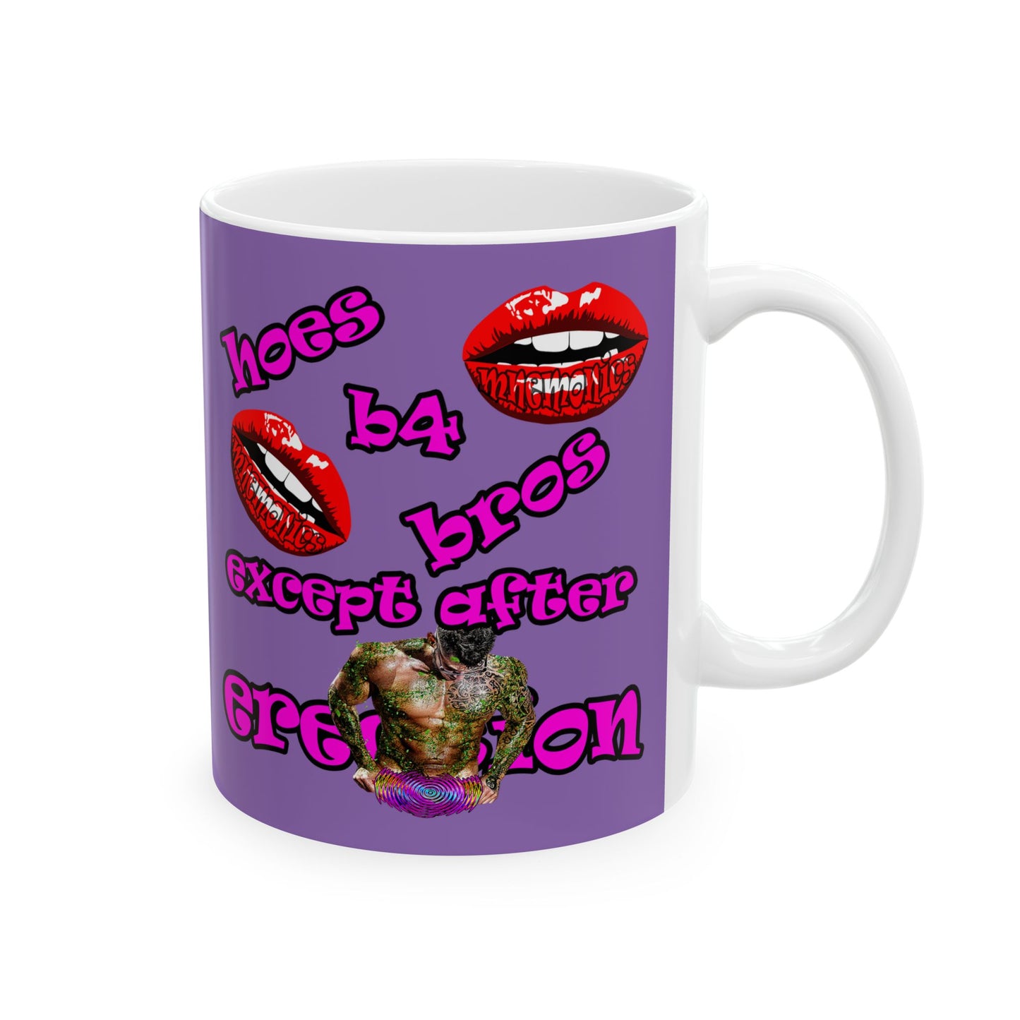hoes b4 bros - White Mug (light purple)