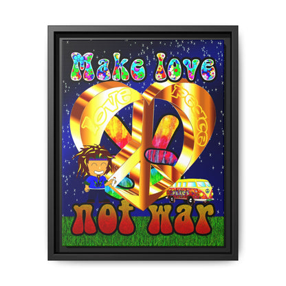 love peace - framed canvas art ('snoops' background)