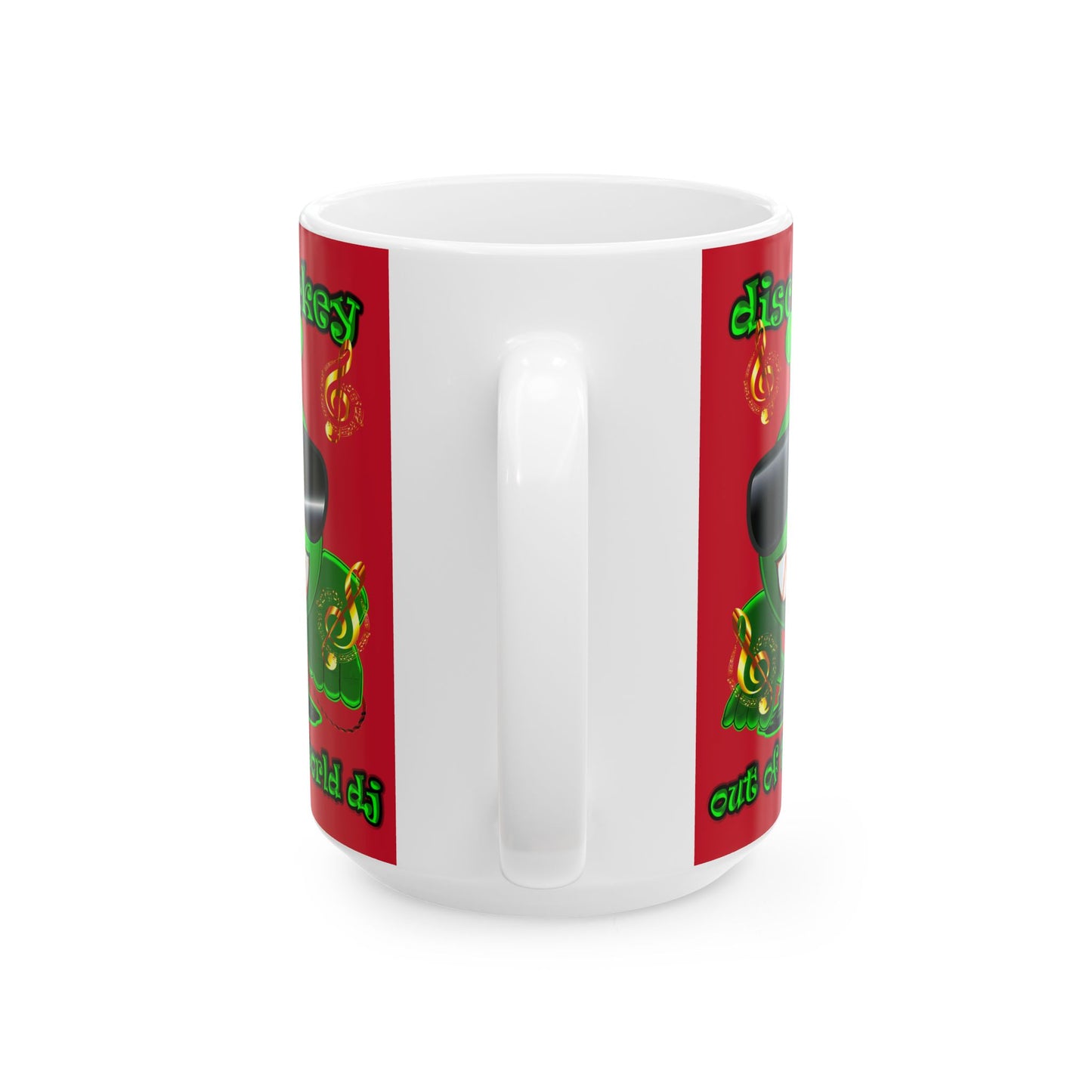 disc jockey - White Mug (dark red)