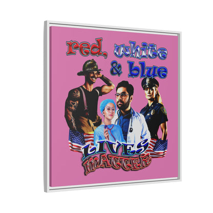 rw&b lives matter - framed canvas art (light pink)