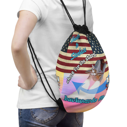 shoot for the stars - Drawstring Bag (color blur)
