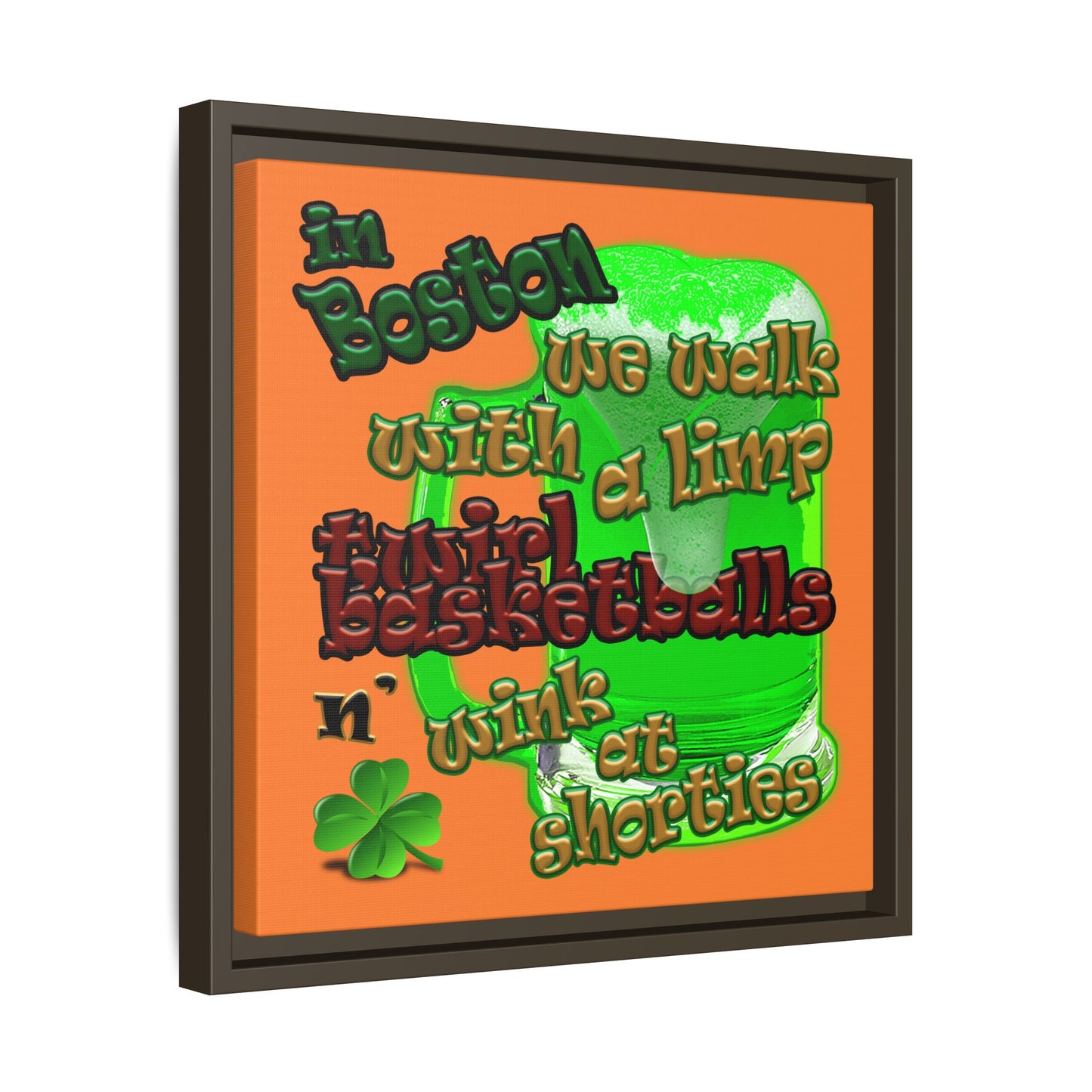 celtics logo - framed canvas art (crusta)