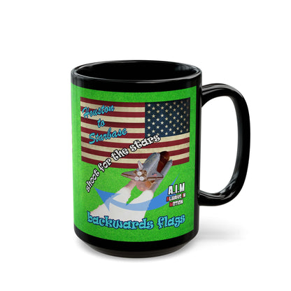 shoot for the stars - Black Mug (green turf)