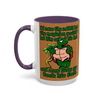turtle race - Accent Mug (light brown)