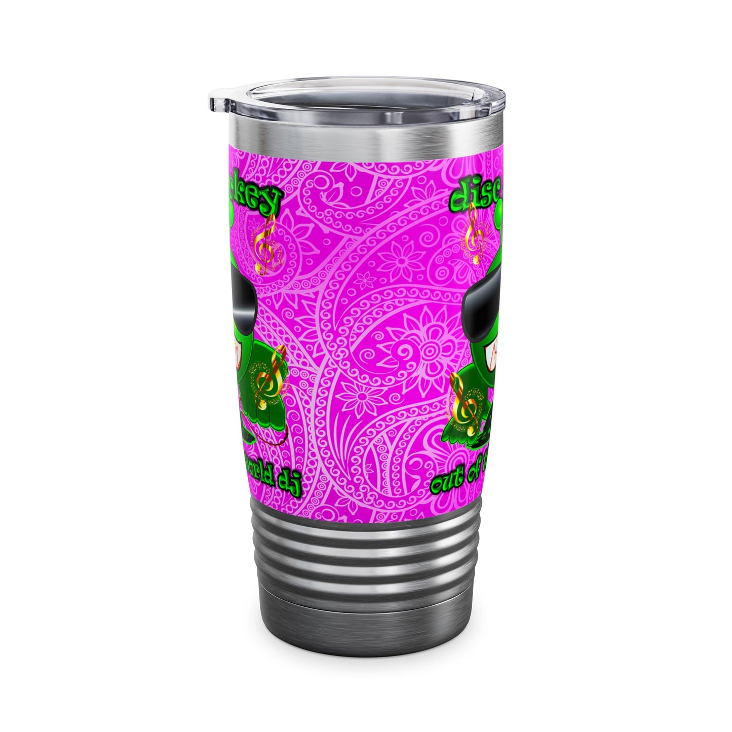disc jockey - Ringneck Tumbler, 20oz (pink swirl)