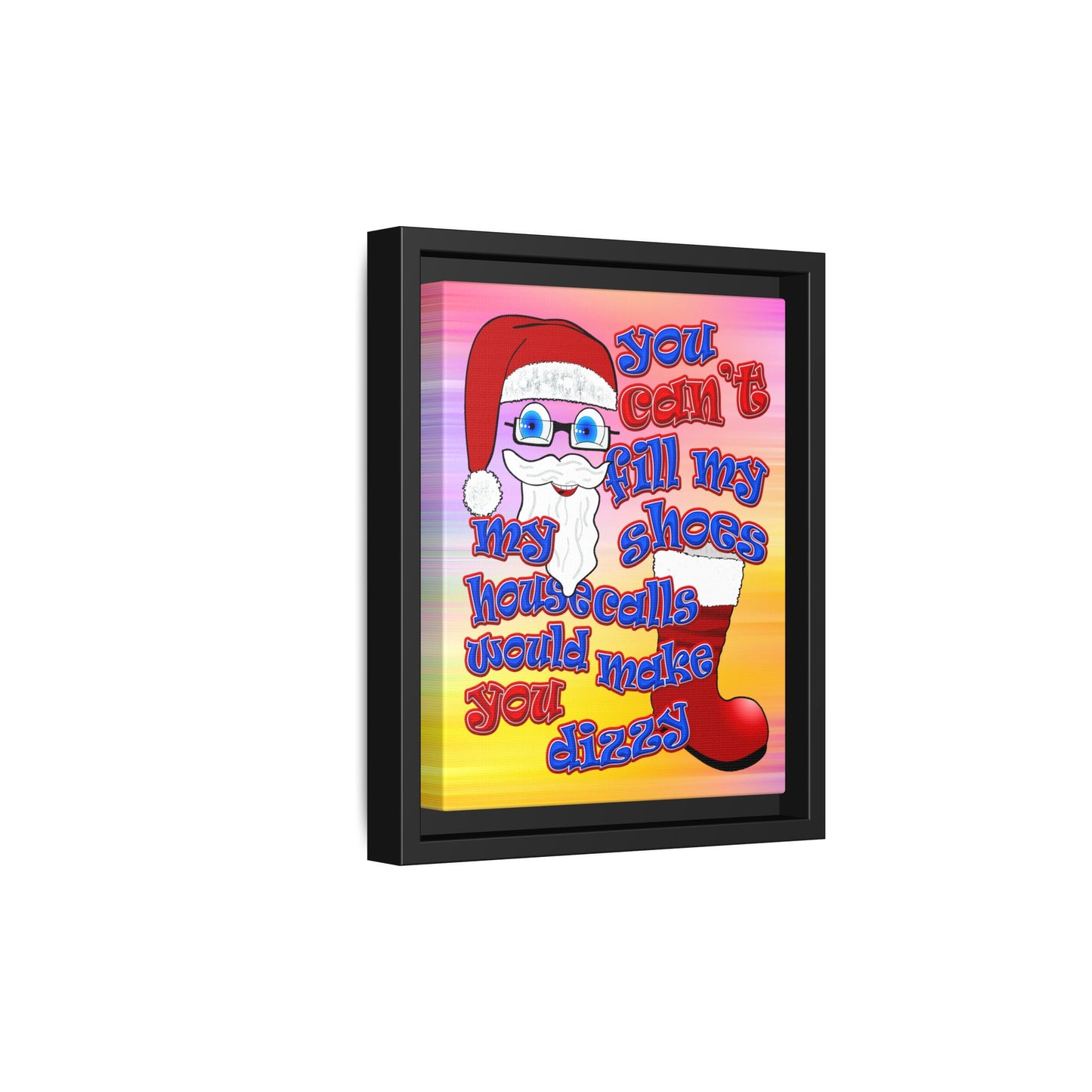 santa's shoes - framed canvas art (color blur)