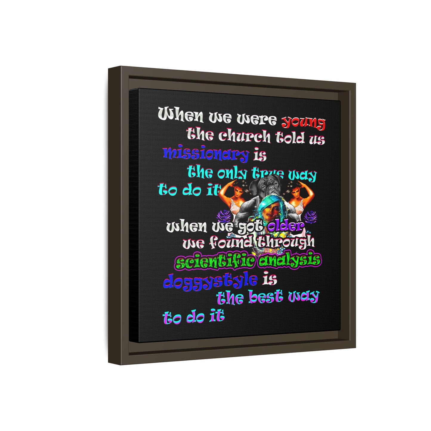 doggystyle - framed canvas art (black)