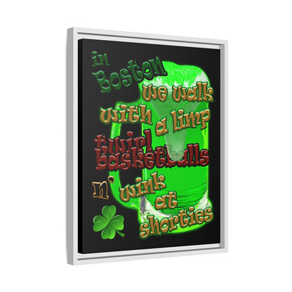 celtics logo - framed canvas art (black)