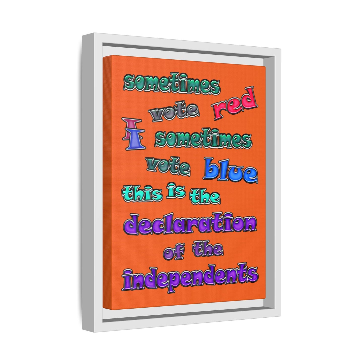 declaration of the independents - framed canvas art (orange)
