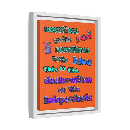declaration of the independents - framed canvas art (orange)