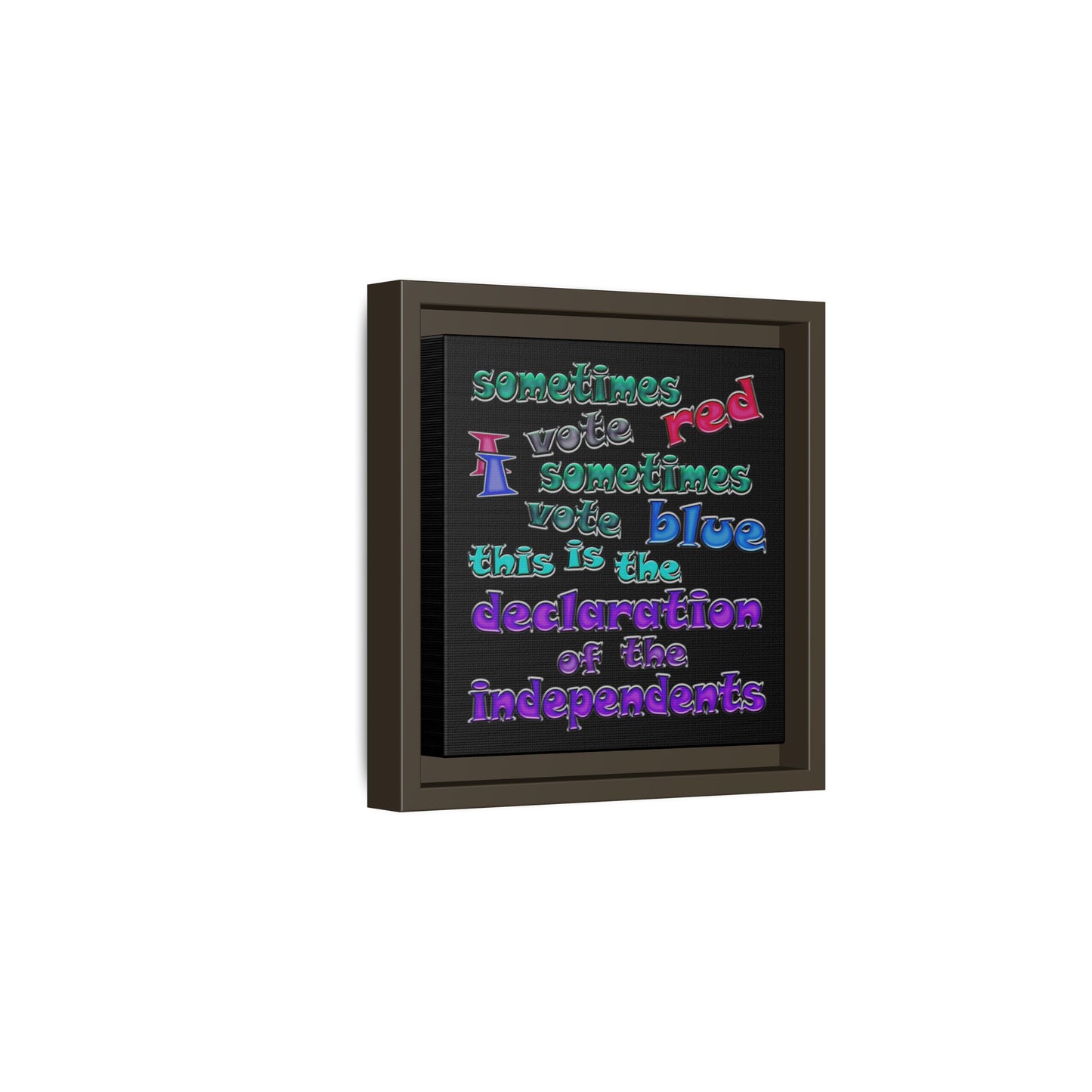 declaration of the independents - framed canvas art (black)