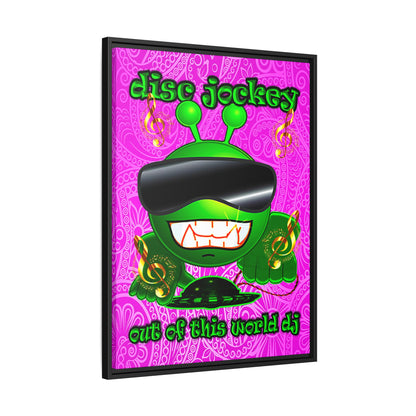 disc jockey - framed canvas art (pink swirl)