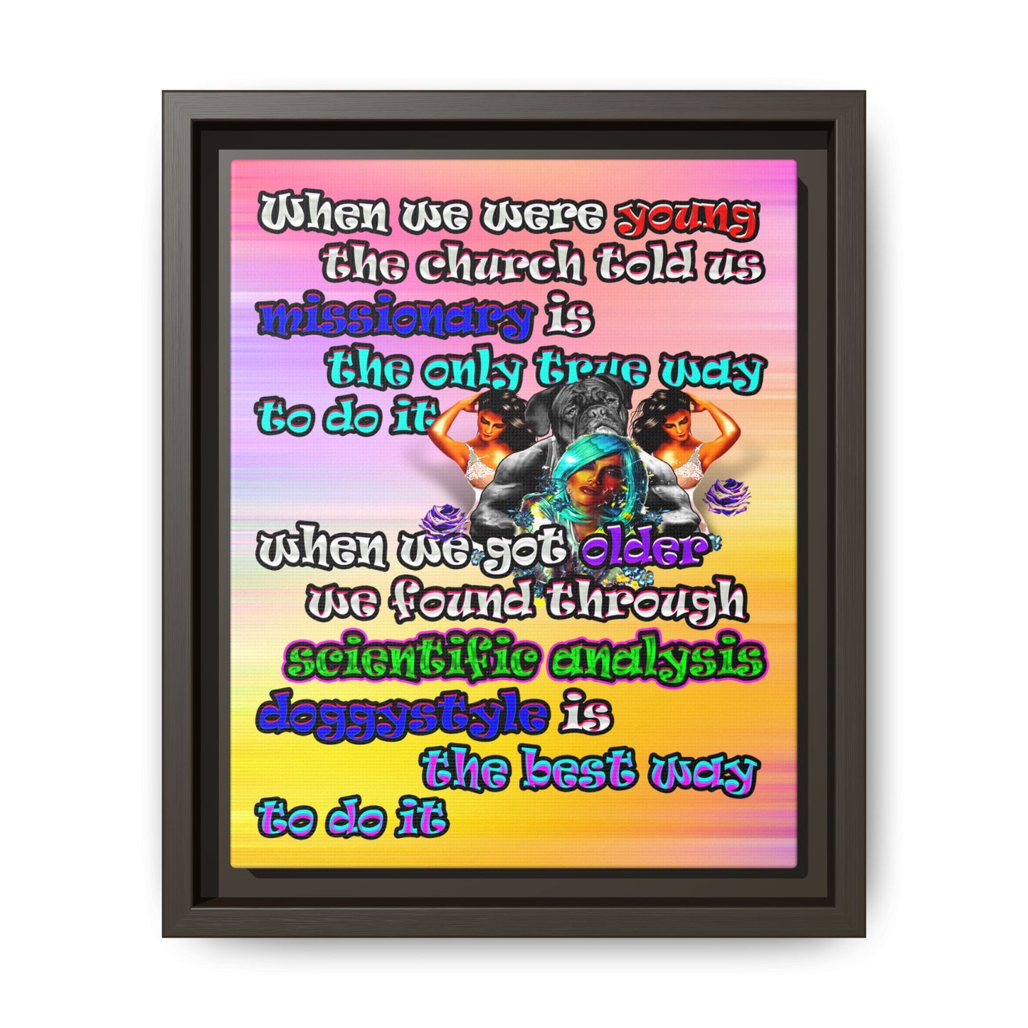 doggystyle - framed canvas art (color blur)