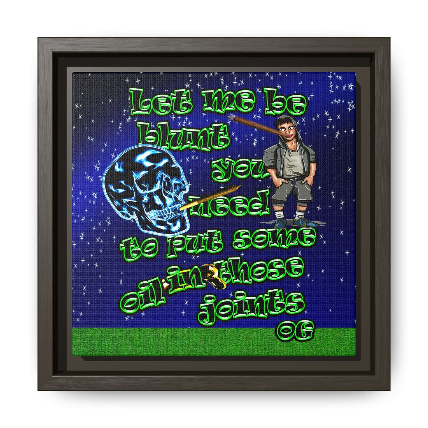 og - framed canvas art ('snoops' background)