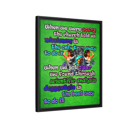 doggystyle - framed canvas art (green turf)