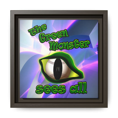 green monster - framed canvas art (grey-pink wave)