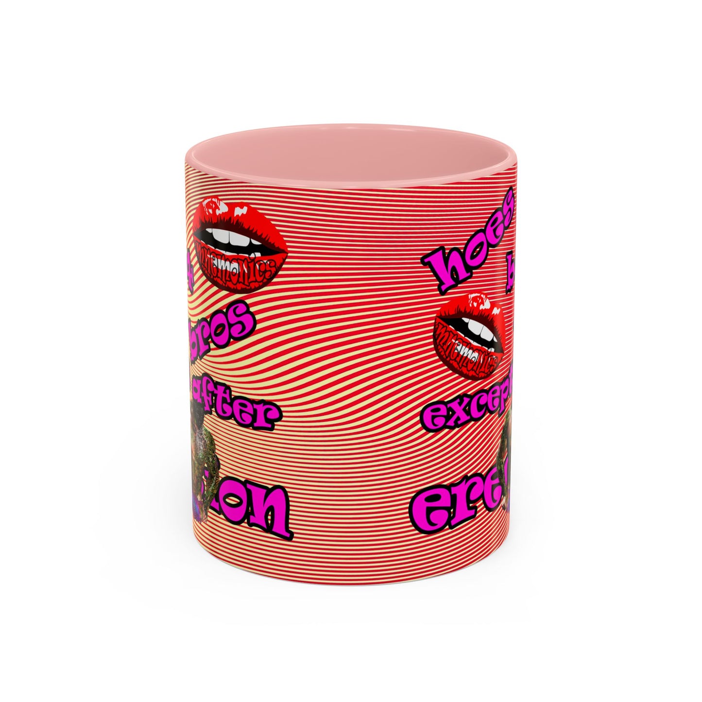 hoes b4 bros - Accent Mug (yellow-orange wave)