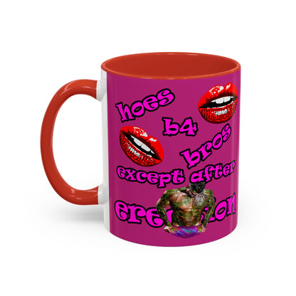 hoes b4 bros - Accent Mug (pink)