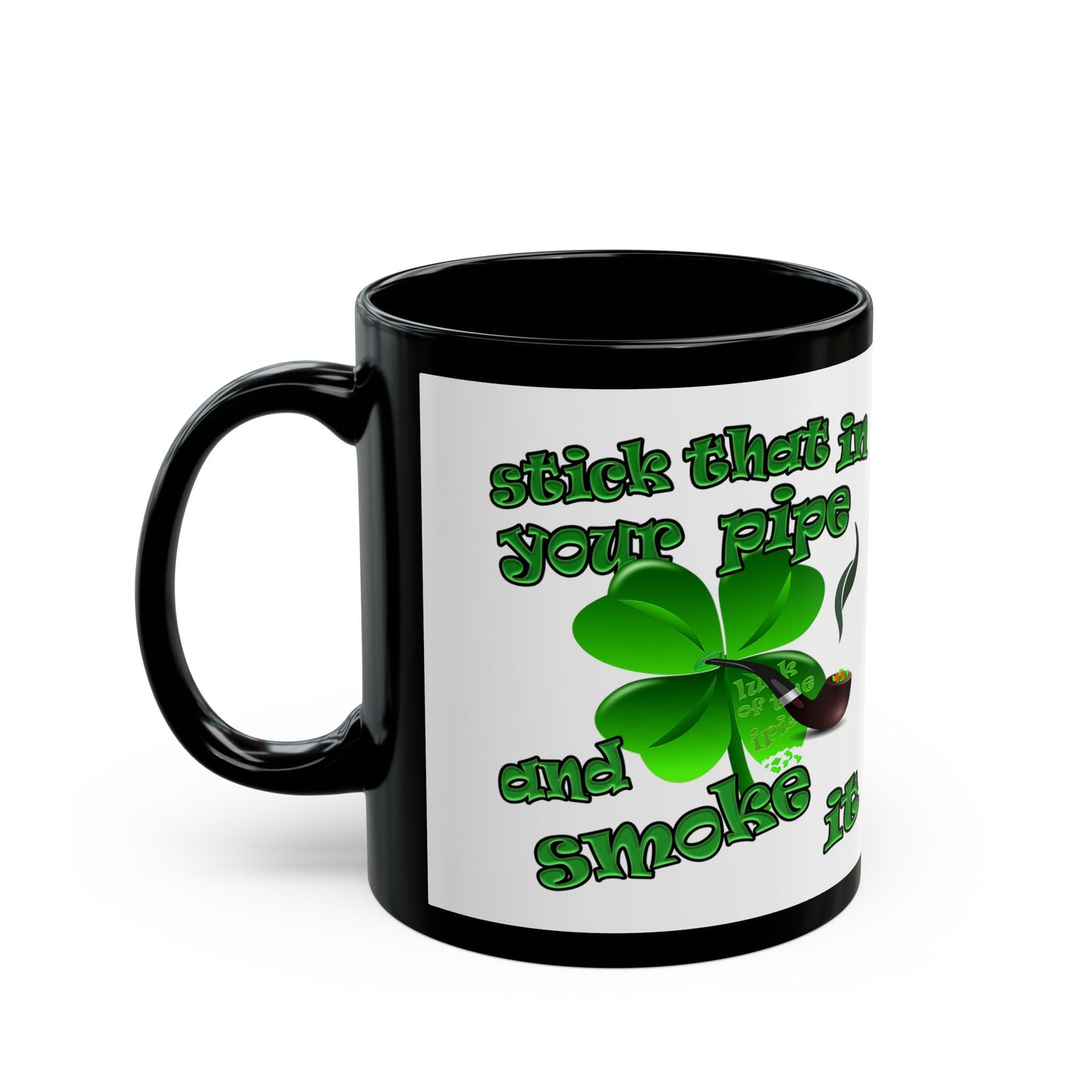 celtics logo - Black Mug (white)